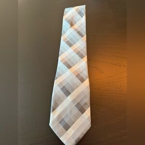 Gray Plaid Men's Silk Tie